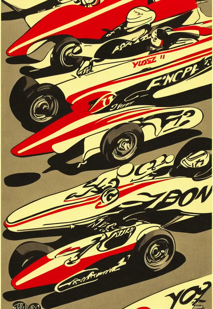 Prompt: year 1 9 3 2 indy 5 0 0 auto race poster, art deco style, paper print