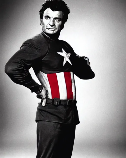 Prompt: peter falk as captain america