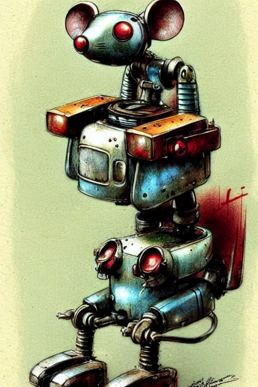 Image similar to ( ( ( ( ( 1 9 5 0 s retro robot mouse. muted colors. ) ) ) ) ) by jean - baptiste monge!!!!!!!!!!!!!!!!!!!!!!!!!!!!!!