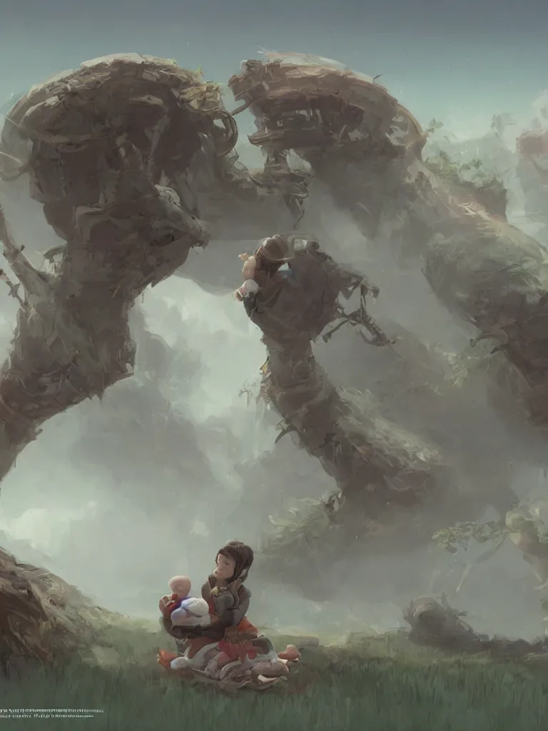 Image similar to maternal contact by disney concept artists, blunt borders, rule of thirds