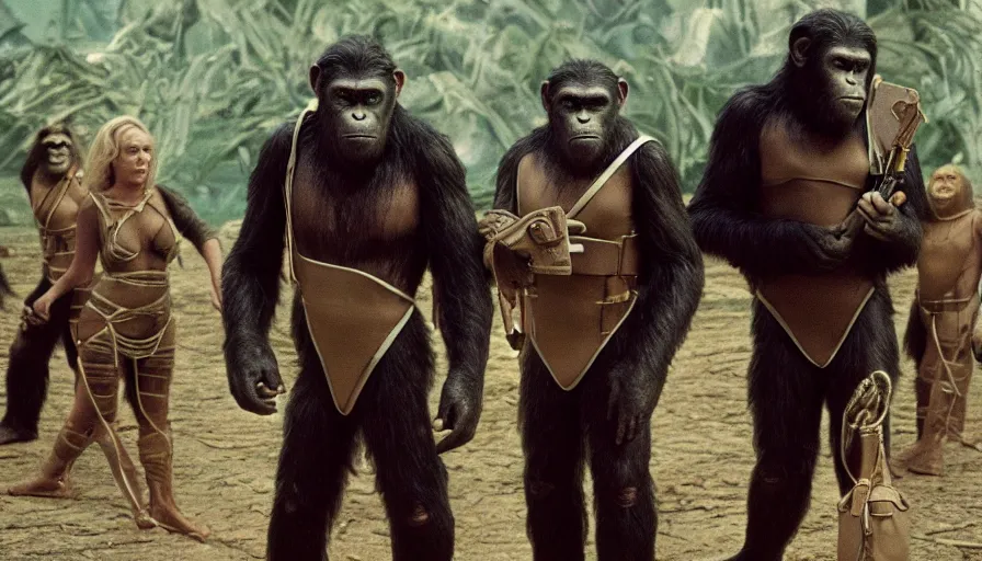 Prompt: Planet of the Apes by the director of 1980 Flash Gordon