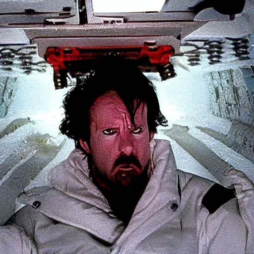 Prompt: Nobody... nobody trusts anybody now, and we're all very tired, still from John Carpenter’s The Thing (1982)