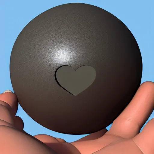 Prompt: photorealistic hand holding a ball that is hollow inside