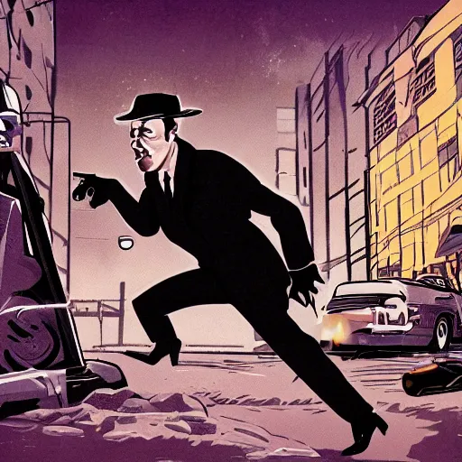 Prompt: noir detective finds the true culprit to the rock, illustration, artistic, 8 k