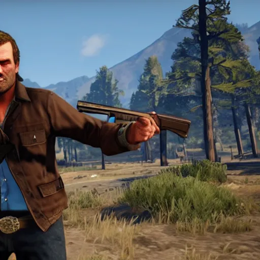 Image similar to Arthur Morgan in Gta 5, gameplay screenshot