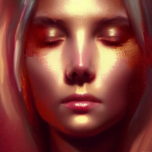 Image similar to a beautiful portrait of a crystal goddess with glittering skin by greg rutkowski and raymond swanland, trending on artstation, ultra realistic digital art