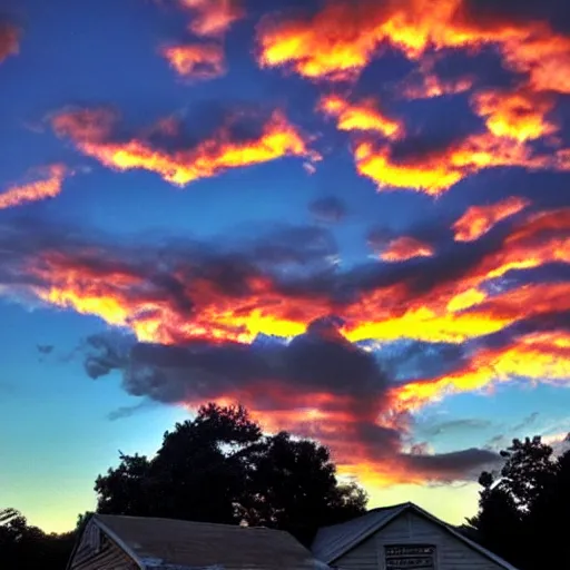 Prompt: sunset clouds in the shape of screaming chucky doll