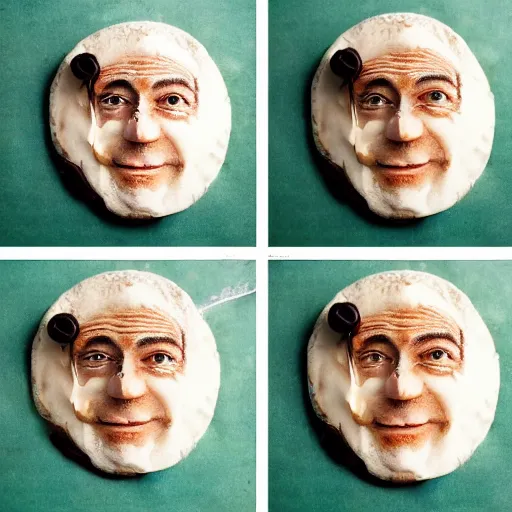 Prompt: edible george clooney start to finish, from the beautiful'how to make food art step by step collection ', dslr