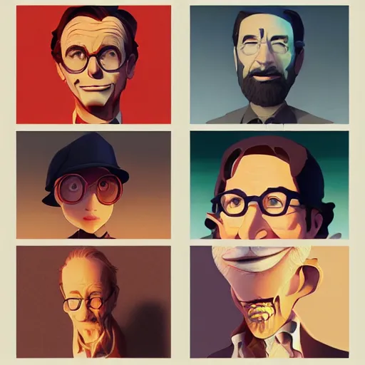 Image similar to face icon stylized minimalist steven spielberg, loftis, cory behance hd by jesper ejsing, by rhads, makoto shinkai and lois van baarle, ilya kuvshinov, rossdraws global illumination