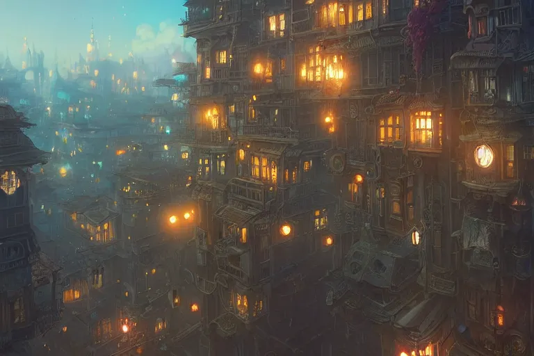 Image similar to steampunk city, apricot flower, unreal engine, fantasy art by greg rutkowski, loish, rhads, ferdinand knab, makoto shinkai and lois van baarle, ilya kuvshinov, rossdraws, tom bagshaw, global illumination, radiant light, detailed and intricate environment