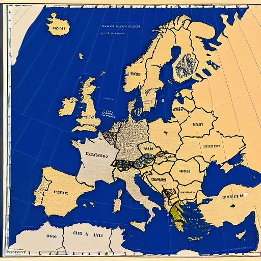 Prompt: the map of Europe in 1939