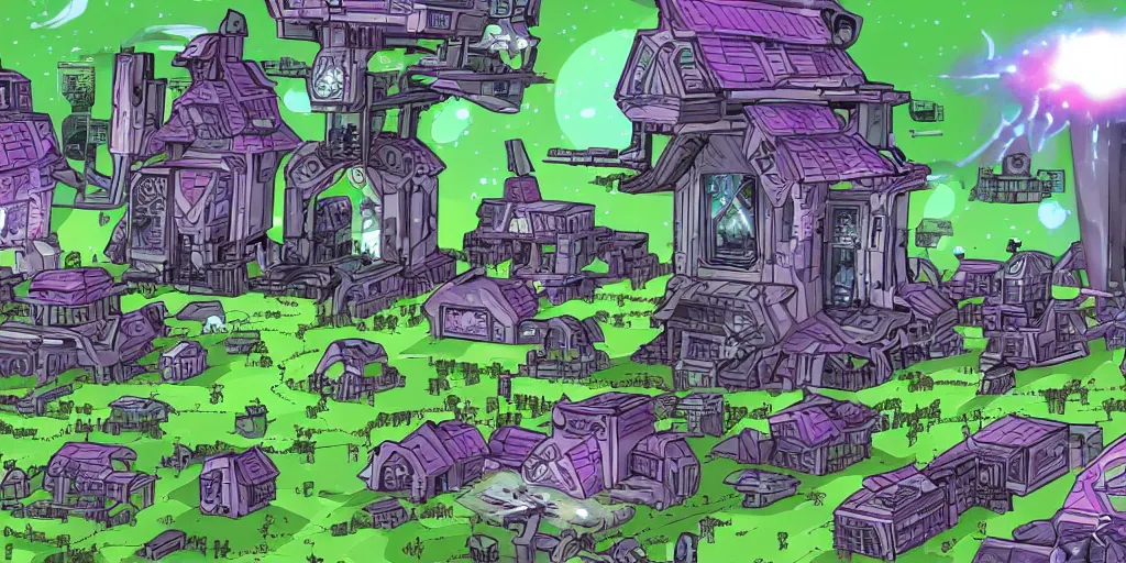 Prompt: the borg invading ponyville