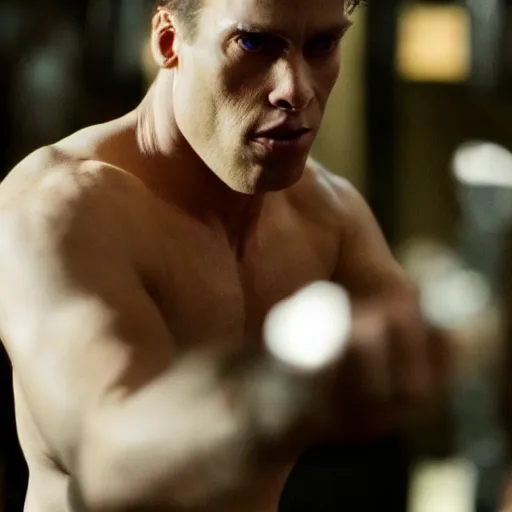 Image similar to Live Action Still of Jerma in Fight Club, real life, hyperrealistic, ultra realistic, realistic, highly detailed, epic, HD quality, 8k resolution, body and headshot, film still