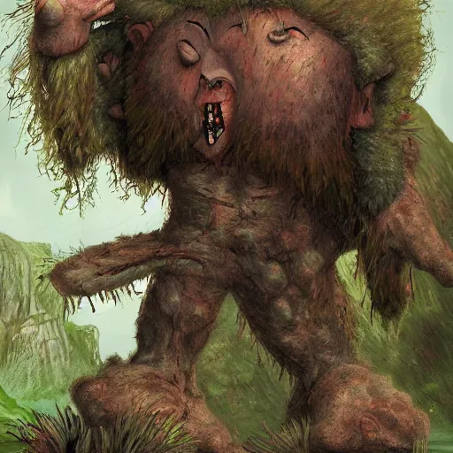 Prompt: a gigantic troll by brian ground