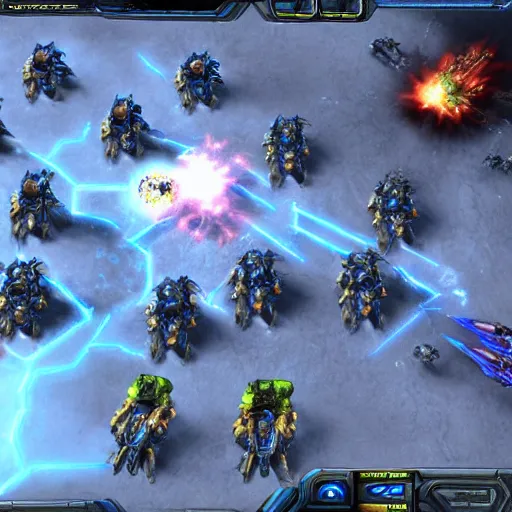 Prompt: a screenshot from a starcraft 2 expansion