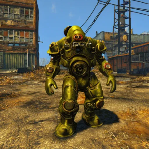 Image similar to fallout 4 super mutant but rendered in n 6 4 graphics.