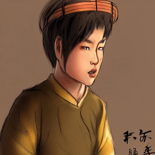 Image similar to haggard looking chinese boy concept art, cinematic