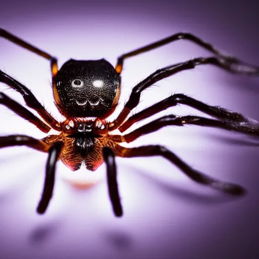 Image similar to macro lens photo of a spider, dynamic lighting, photorealistic, ultra detailed, stunning visuals, blur, studio photo, studio quality lighting, 8 k