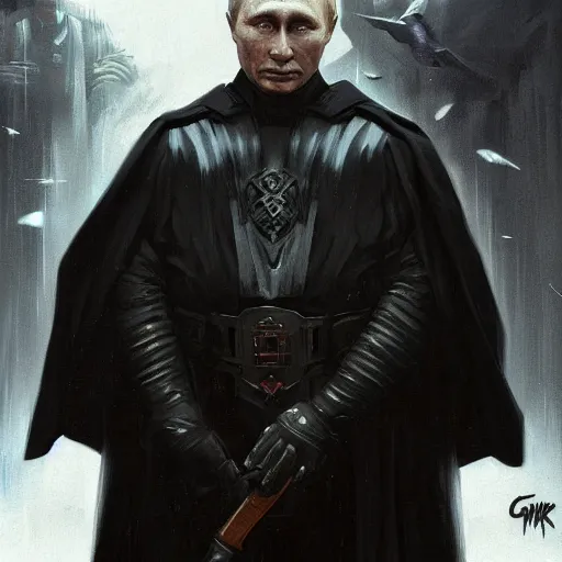 Image similar to Putin as Dark Lord of the Sith by Greg Rutkowski