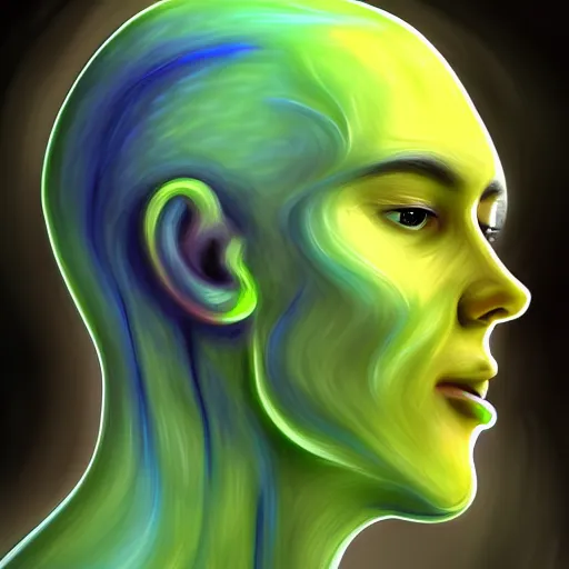 Prompt: a person transforming into goo, hd, drawing, digital art
