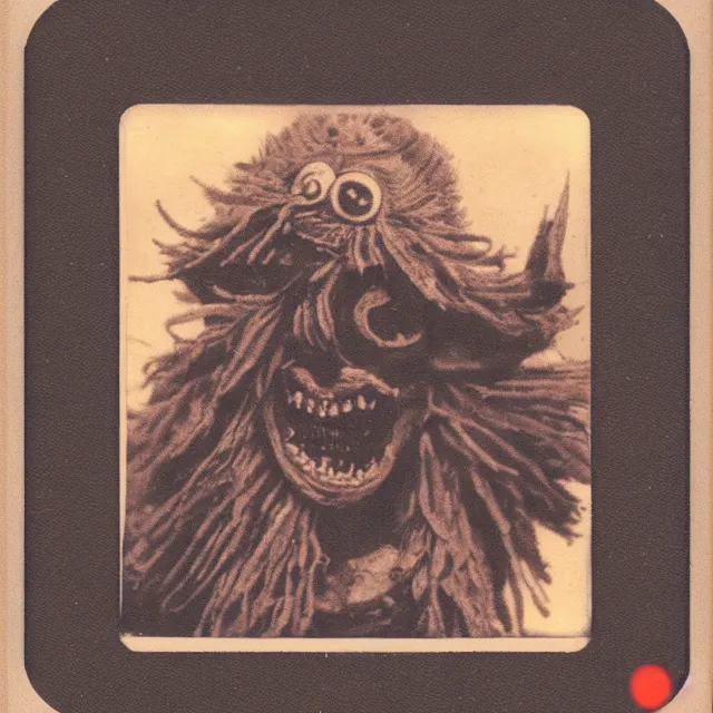 Prompt: folklore monster, polaroid