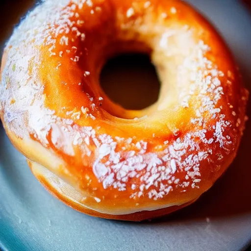 Prompt: high resolution photo of a slimy donut, michelin star, very tasty, food photography, instagram, trending
