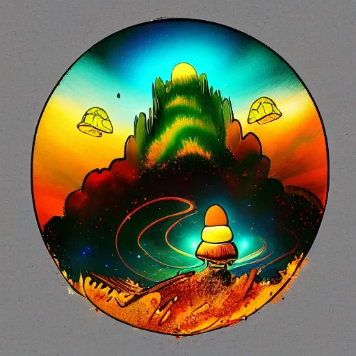 Prompt: a mushroom cloud in the style of nujabes