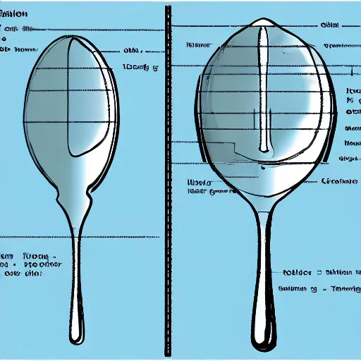 Prompt: highly detailed technical diagram of a spoon