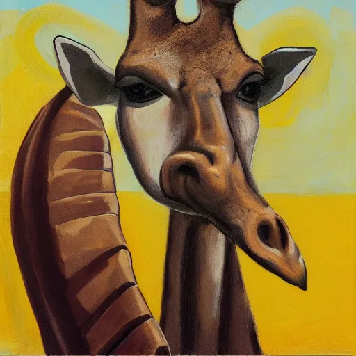 Image similar to a fat girafe wearing a headset.