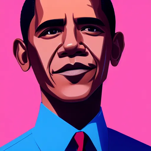 Image similar to portrait of barack obama, sunset background, rich vivid colors, ambient lighting, dynamic lighting, 4k, official media, anime key visual, makoto shinkai, ilya kuvshinov, lois van baarle, rossdraws, detailed, trending on artstation