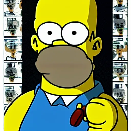 Image similar to Homer Simpson in the Matrix