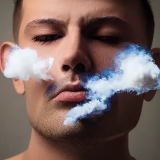 Image similar to man face made of smoke