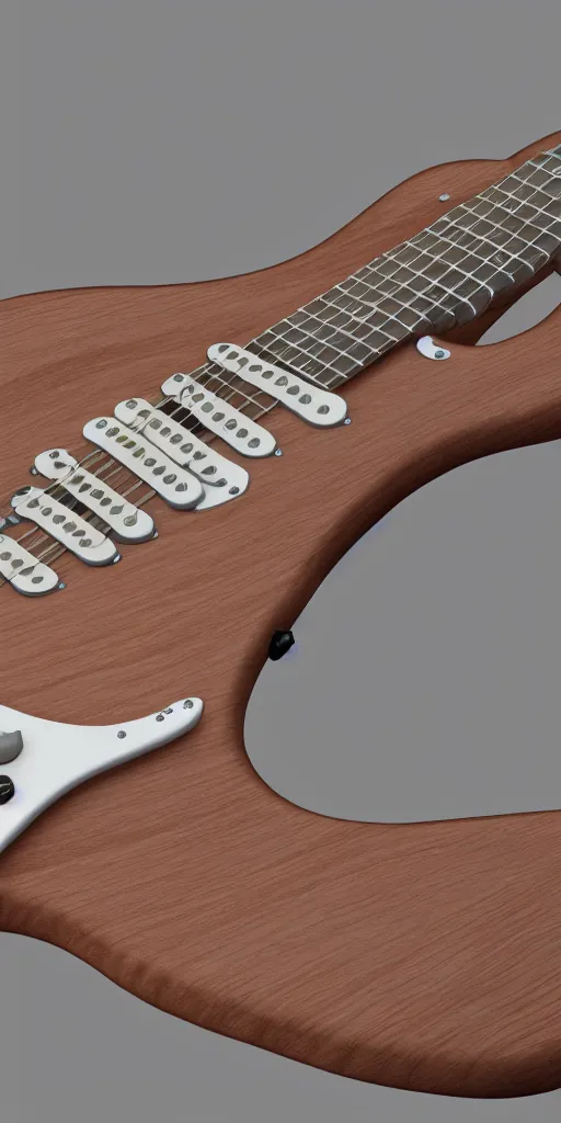 Prompt: model of stratocaster, unreal engine 5, 3 d render, cinematic lighting, detailed product photo