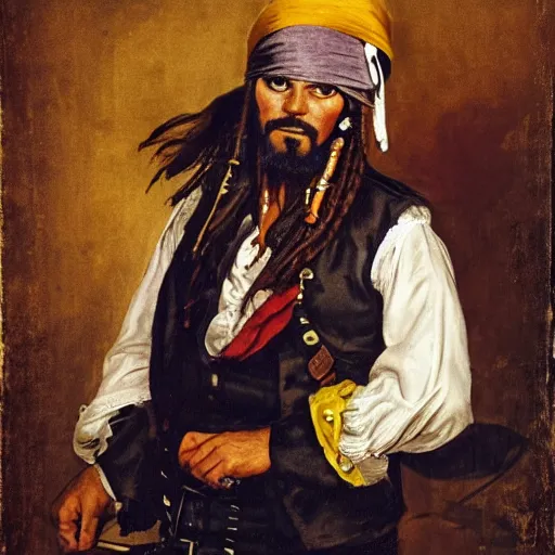 Prompt: The portrait of a pirate