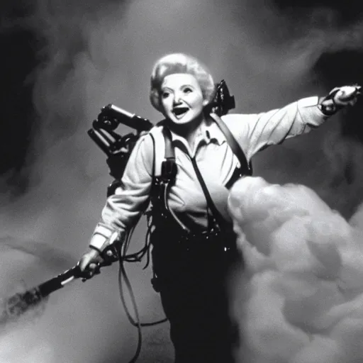 Image similar to stunning awe inspiring betty white as a ghostbuster in the movie ghostbusters, movie still 8 k hdr atmospheric lighting