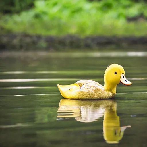 Image similar to professional, award winning photograph of banana duck. ISO 300, depth of field