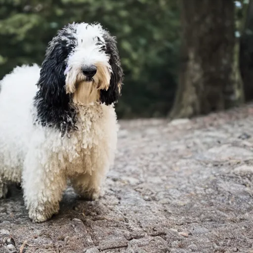 Prompt: portrait of sheepadoodle, xf iq 4, f / 1. 4, iso 2 0 0, 1 / 1 6 0 s, 8 k, sense of depth, in - frame