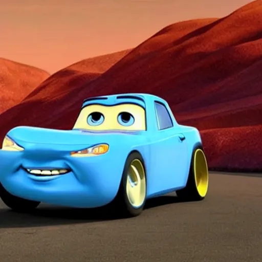 Prompt: jesus car from the movie pixar's cars 2,