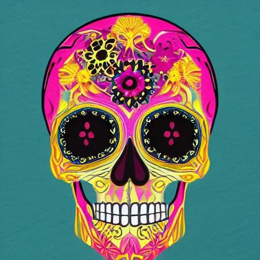 Image similar to fancy colourful skull