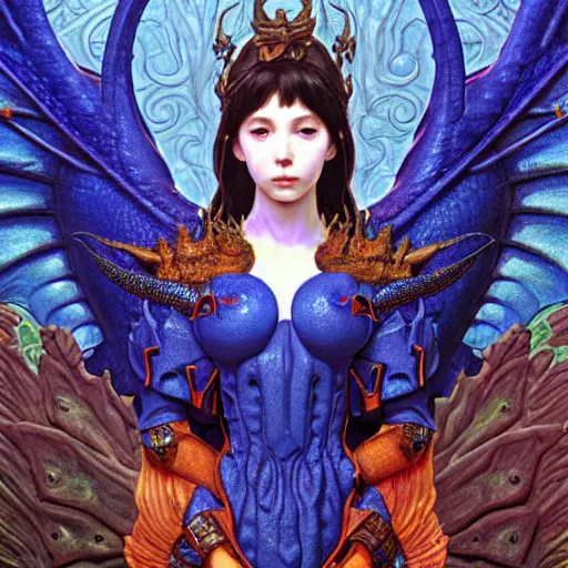 Prompt: closeup of a medieval fantasy blue dragon with electrcity magic, fantasy, d & d, high details, art by ( ( ( kuvshinov ilya ) ) ) and wayne barlowe and gustav klimt and artgerm and wlop and william - adolphe bouguereau