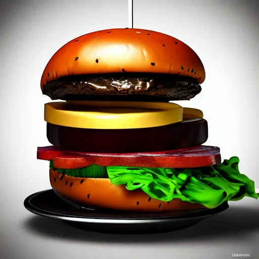 Prompt: alien burger, food photoshoot, 4 k render, unreal