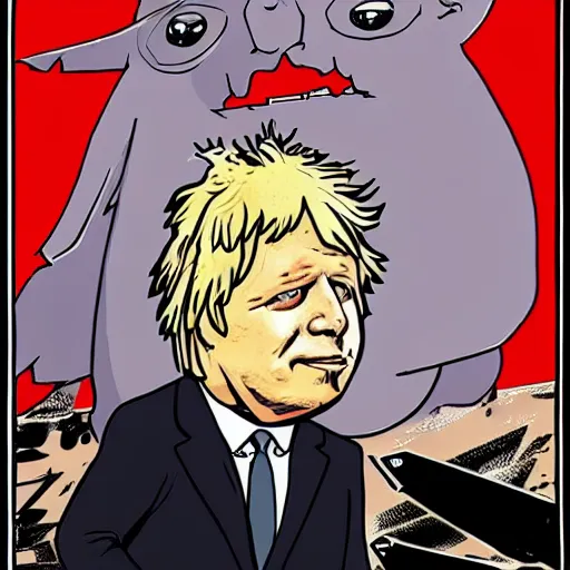 Image similar to Boris Johnson as a superhero