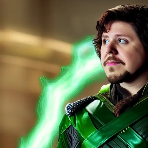 Prompt: Jon Tron as loki in the avengers, hyperrealistic