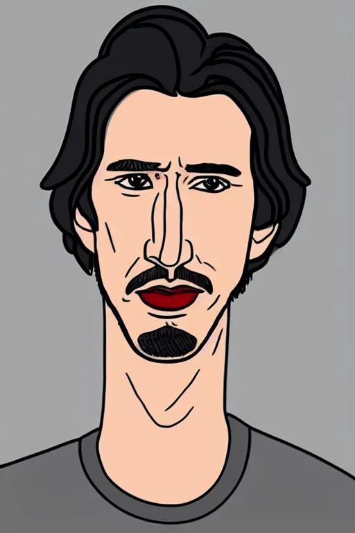 Prompt: Adam Driver drawn in the style of The Simpsons