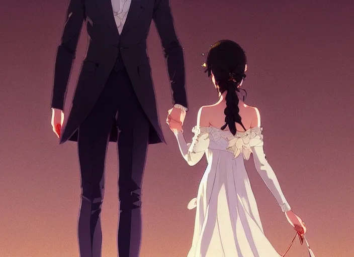 Image similar to wealthy couple william and fanny nightingale, honeymoon in florence italy 1 2 may 1 8 2 0, delicate features finely detailed perfect art, gapmoe yandere grimdark, trending on pixiv fanbox, painted by greg rutkowski makoto shinkai takashi takeuchi studio ghibli