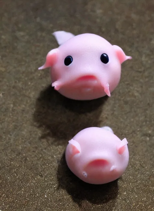 Prompt: a cute little chibi blobfish