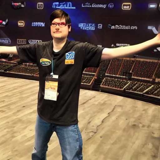 Prompt: Dwight Shrute wins major E-sports csgo major