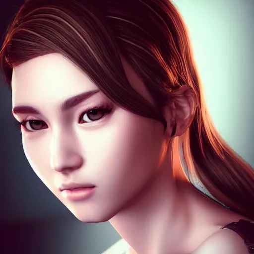 Image similar to “amazing photorealistic unreal engine 5 RTX portrait of beautiful girl ”