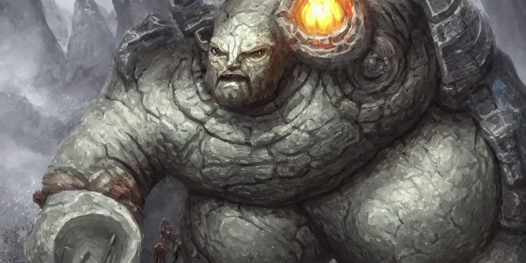 Prompt: The runic stone elemental golem, d&d art, fantasy, painted, 4k, high detail, sharp focus