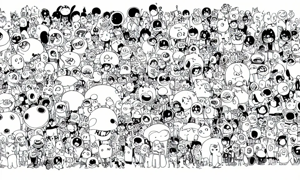 Image similar to Extremely detailed manga drawing of the cartoon Adventure Time